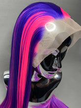 Load image into Gallery viewer, CHESHIRE Custom Colored Lace Front Wig (Large Cap, Violet w/Neon Pink Hi Lights, 26 inch length) READY TO SHIP