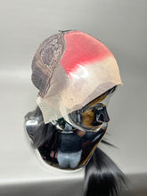 Load image into Gallery viewer, BLOODY MARY Custom Colored Lace Front Wig (Large Cap, Black w/Red Skunk Hi Light, 26 inch length) READY TO SHIP