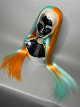 Load image into Gallery viewer, 911 Custom Colored Lace Front Wig (Large Cap, Mirror Split Dye Half Neon Citrus/Half Mint, 24 inch length) READY TO SHIP