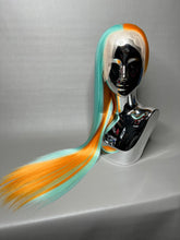 Load image into Gallery viewer, 911 Custom Colored Lace Front Wig (Large Cap, Mirror Split Dye Half Neon Citrus/Half Mint, 24 inch length) READY TO SHIP