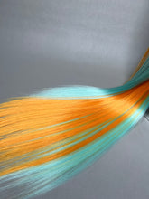 Load image into Gallery viewer, 911 Custom Colored Lace Front Wig (Large Cap, Mirror Split Dye Half Neon Citrus/Half Mint, 24 inch length) READY TO SHIP