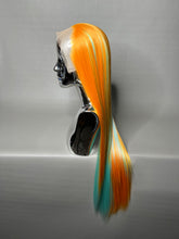 Load image into Gallery viewer, 911 Custom Colored Lace Front Wig (Large Cap, Mirror Split Dye Half Neon Citrus/Half Mint, 24 inch length) READY TO SHIP