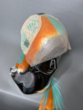 Load image into Gallery viewer, 911 Custom Colored Lace Front Wig (Large Cap, Mirror Split Dye Half Neon Citrus/Half Mint, 24 inch length) READY TO SHIP