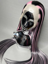 Load image into Gallery viewer, VAMPIRE HEART Custom Colored Lace Front Wig (Large Cap, 13x3 Lace Front, Black w/Pastel Pink Hi Lights) MADE TO ORDER