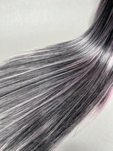 Load image into Gallery viewer, VAMPIRE HEART Custom Colored Lace Front Wig (Large Cap, 13x3 Lace Front, Black w/Pastel Pink Hi Lights) MADE TO ORDER