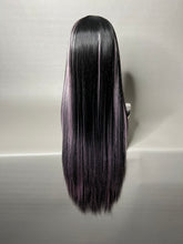 Load image into Gallery viewer, VAMPIRE HEART Custom Colored Lace Front Wig (Large Cap, 13x3 Lace Front, Black w/Pastel Pink Hi Lights) MADE TO ORDER