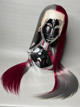 Load image into Gallery viewer, SCARLET SECRET Custom Colored Lace Front Wig (Large Cap, 13x3 Lace Front, Half Maroon/Half Grey) MADE TO ORDER