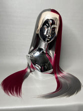Load image into Gallery viewer, SCARLET SECRET Custom Colored Lace Front Wig (Large Cap, 13x3 Lace Front, Half Maroon/Half Grey) MADE TO ORDER