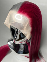 Load image into Gallery viewer, SCARLET SECRET Custom Colored Lace Front Wig (Large Cap, 13x3 Lace Front, Half Maroon/Half Grey) MADE TO ORDER