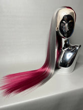 Load image into Gallery viewer, SCARLET SECRET Custom Colored Lace Front Wig (Large Cap, 13x3 Lace Front, Half Maroon/Half Grey) MADE TO ORDER