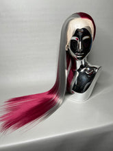 Load image into Gallery viewer, SCARLET SECRET Custom Colored Lace Front Wig (Large Cap, 13x3 Lace Front, Half Maroon/Half Grey) MADE TO ORDER