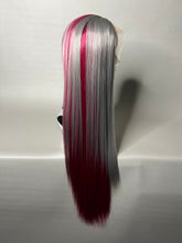 Load image into Gallery viewer, SCARLET SECRET Custom Colored Lace Front Wig (Large Cap, 13x3 Lace Front, Half Maroon/Half Grey) MADE TO ORDER