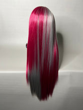 Load image into Gallery viewer, SCARLET SECRET Custom Colored Lace Front Wig (Large Cap, 13x3 Lace Front, Half Maroon/Half Grey) MADE TO ORDER