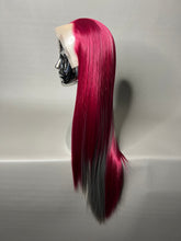 Load image into Gallery viewer, SCARLET SECRET Custom Colored Lace Front Wig (Large Cap, 13x3 Lace Front, Half Maroon/Half Grey) MADE TO ORDER
