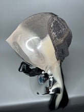 Load image into Gallery viewer, WHITE LIES Custom Colored Lace Front Wig (Large Cap, Black w/Platinum Blonde Sideburn Hi Lights, 24 inch length) READY TO SHIP