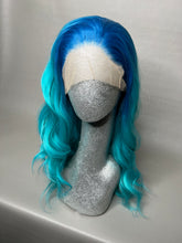 Load image into Gallery viewer, CERULEAN Custom Colored Lace Front Wig (Large Cap, Aqua Blue/Seafoam Blue Ombre, 24 inch length) READY TO SHIP