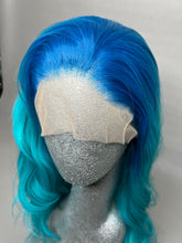 Load image into Gallery viewer, CERULEAN Custom Colored Lace Front Wig (Large Cap, Aqua Blue/Seafoam Blue Ombre, 24 inch length) READY TO SHIP