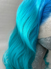Load image into Gallery viewer, CERULEAN Custom Colored Lace Front Wig (Large Cap, Aqua Blue/Seafoam Blue Ombre, 24 inch length) READY TO SHIP
