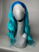 Load image into Gallery viewer, CERULEAN Custom Colored Lace Front Wig (Large Cap, Aqua Blue/Seafoam Blue Ombre, 24 inch length) READY TO SHIP