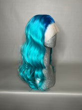 Load image into Gallery viewer, CERULEAN Custom Colored Lace Front Wig (Large Cap, Aqua Blue/Seafoam Blue Ombre, 24 inch length) READY TO SHIP