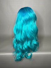 Load image into Gallery viewer, CERULEAN Custom Colored Lace Front Wig (Large Cap, Aqua Blue/Seafoam Blue Ombre, 24 inch length) READY TO SHIP