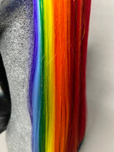 Load image into Gallery viewer, COLOR MAGIC Custom Colored Lace Front Wig (Large Cap, Split Dye Half Rainbow/Half Black, 26 inch length) READY TO SHIP