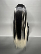 Load image into Gallery viewer, NARCISSA Synthetic Lace Front Wig (Large Cap, 13x3 Lace Front, Platinum Blonde w/Black Skunk Lowlight) MADE TO ORDER