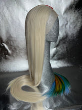 Load image into Gallery viewer, ICY MAGIC Lace Front Wig (Large Cap, Half and Half Platinum Blonde/Rainbow, 30 inch length) MADE TO ORDER 2-3 Month Turnaround Timeframe