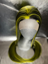 Load image into Gallery viewer, WARNING XXX Lace Front Wig (Large Cap, black with yellow highlights, 30 inch length) MADE TO ORDER 2-3 Month Turnaround Timeframe