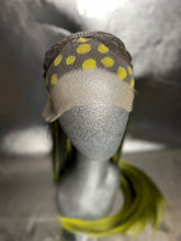 Load image into Gallery viewer, WARNING XXX Lace Front Wig (Large Cap, black with yellow highlights, 30 inch length) MADE TO ORDER 2-3 Month Turnaround Timeframe