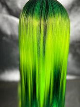 Load image into Gallery viewer, NEON SHADOW Lace Front Wig (large Cap, zig zag ombre black/neon green, 30 inch length) READY TO SHIP LIMITED STOCK