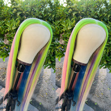 Load image into Gallery viewer, SOUR PATCH Custom Colored HUMAN HAIR Lace Front Wig (Large Cap, 13x4 lace front, 40 inch length) MADE TO ORDER 2-4 Week Estimated Turnaround Timeframe