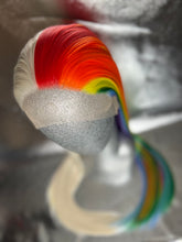 Load image into Gallery viewer, ICY MAGIC Lace Front Wig (Large Cap, Half and Half Platinum Blonde/Rainbow, 30 inch length) MADE TO ORDER 2-3 Month Turnaround Timeframe