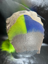 Load image into Gallery viewer, NEON RACER Synthetic Lace Front Wig (Large Cap, Split Dye Neon Green and Indigo Blue) READY TO SHIP