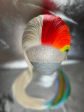 Load image into Gallery viewer, ICY MAGIC Lace Front Wig (Large Cap, Half and Half Platinum Blonde/Rainbow, 30 inch length) MADE TO ORDER 2-3 Month Turnaround Timeframe