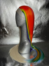 Load image into Gallery viewer, ICY MAGIC Lace Front Wig (Large Cap, Half and Half Platinum Blonde/Rainbow, 30 inch length) MADE TO ORDER 2-3 Month Turnaround Timeframe