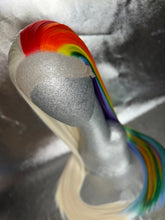 Load image into Gallery viewer, ICY MAGIC Lace Front Wig (Large Cap, Half and Half Platinum Blonde/Rainbow, 30 inch length) MADE TO ORDER 2-3 Month Turnaround Timeframe