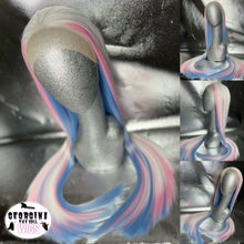 Load image into Gallery viewer, TRANSCEND Custom Colored Lace Front Wig (Large Cap, Chunky Hi-Light Style White/Pastel Pink/Baby Blue, 13x3 lace front, 30 inch length) MADE TO ORDER 2-3 MONTH ESTIMATED TURNAROUND