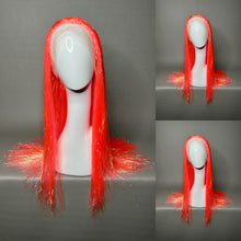 Load image into Gallery viewer, RYUKIN Custom Colored Lace Front Wig (Medium Cap, Orange Tinsel, 24 inch length) READY TO SHIP
