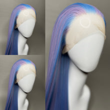 Load image into Gallery viewer, TWINKLE Custom Colored Lace Front Wig (Large Cap, Lavender w/Pastel Blue Hi Lights, 40 inch length) READY TO SHIP
