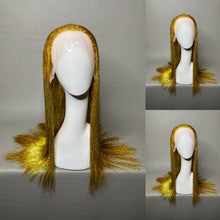 Load image into Gallery viewer, VALOR ORO Custom Colored Lace Front Wig (Medium Cap, Gold Tinsel, 24 inch length) READY TO SHIP
