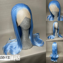 Load image into Gallery viewer, BLEU SERENITY Custom Colored Lace Front Wig (Large Cap, Pastel Blue, 24 inch length) READY TO SHIP
