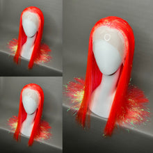 Load image into Gallery viewer, RYUKIN Custom Colored Lace Front Wig (Medium Cap, Orange Tinsel, 24 inch length) READY TO SHIP
