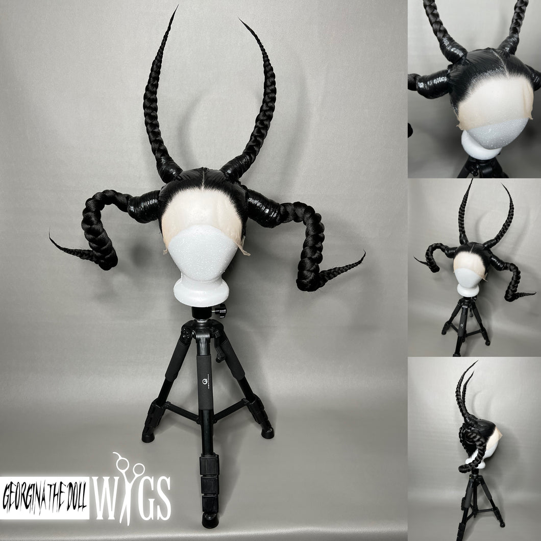 THE BAPHOMET: MADE TO ORDER GeorginatheDollWigs Custom Styled Wig (READ DESCRIPTION FOR TURNAROUND)