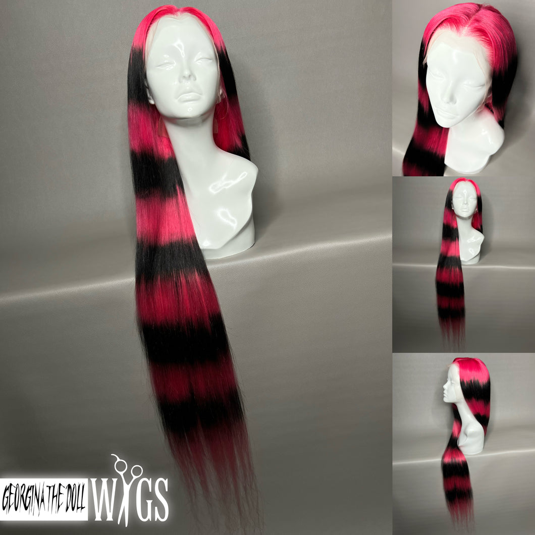 PINK N’ INK Custom Colored HUMAN HAIR Lace Front Wig (Large Cap, 13x6 lace front, 40 inch length) MADE TO ORDER 2-4 Week Estimated Turnaround Timeframe