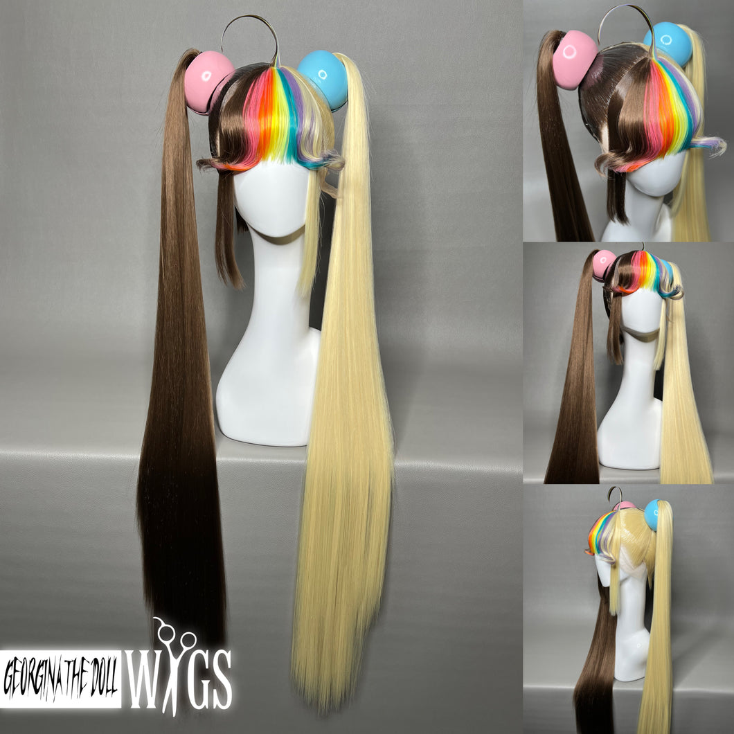 RAINBOW POP: MADE TO ORDER GeorginatheDollWigs Custom Styled Wig (READ DESCRIPTION FOR TURNAROUND)