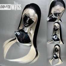 Load image into Gallery viewer, NARCISSA Synthetic Lace Front Wig (Large Cap, 13x3 Lace Front, Platinum Blonde w/Black Skunk Lowlight) MADE TO ORDER
