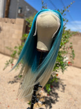 Load image into Gallery viewer, BLUE ICEE Custom Colored HUMAN HAIR Lace Front Wig (13x6 lace front, 32 inch length) MADE TO ORDER 2-4 Week Estimated Turnaround Timeframe

