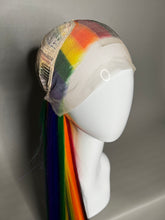 Load image into Gallery viewer, COLOR MAGIC Custom Colored Lace Front Wig (Large Cap, Half and Half Black/Rainbow, 40 inch length) MADE TO ORDER
