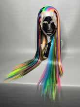 Load image into Gallery viewer, TECHNICOLOR Custom Colored Lace Front Wig (Large Cap, 13x3 Lace Front, Half Black/Rainbow) MADE TO ORDER
